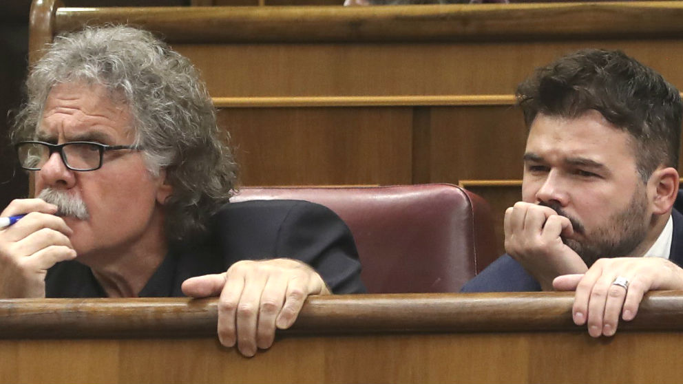 Joan Tardà y Gabriel Rufián, en el Congreso.