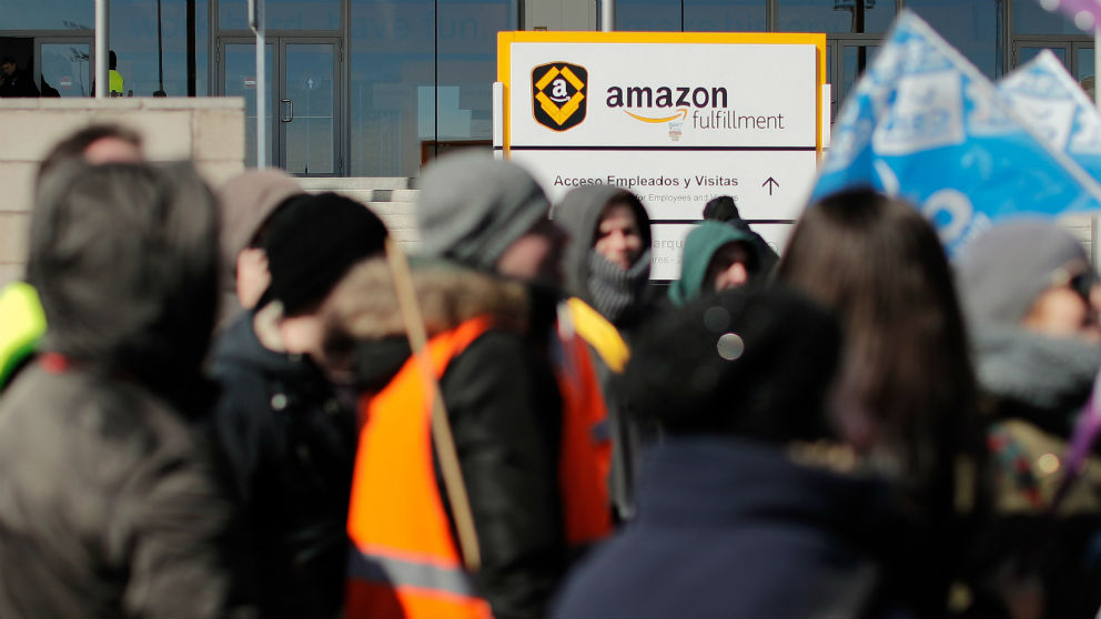 Huelga de trabajadores de Amazon (Foto: Getty)