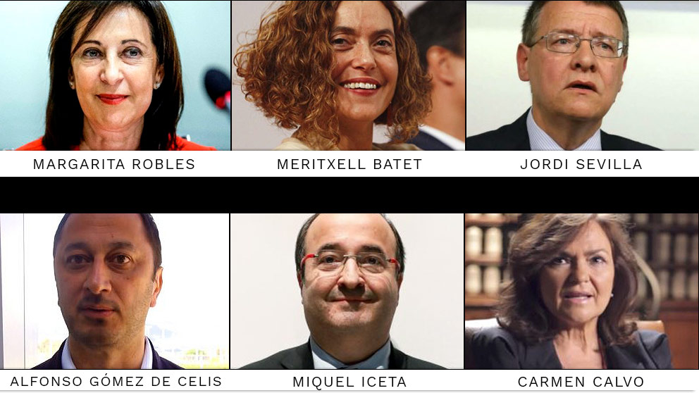 Candidatos a ser ministros en el Ejecutivo de Pedro Sánchez