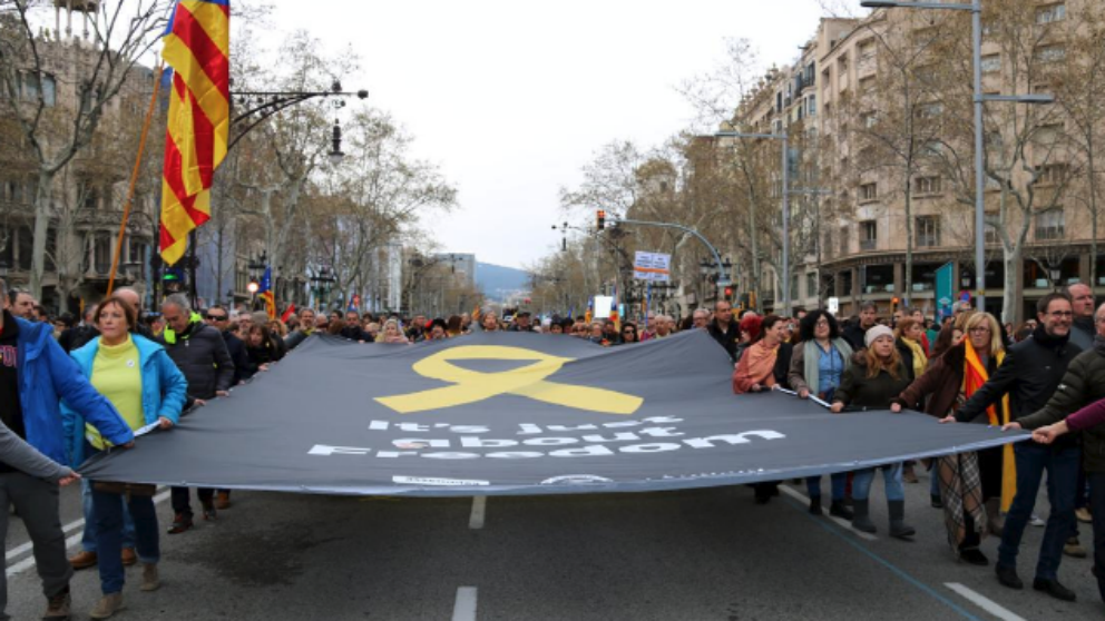 Manifestación de Omnium Cultural en Barcelona