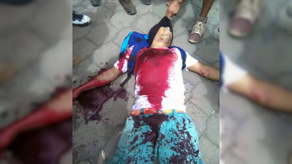 Un manifestante asesinado por la policía del régimen dictatorial de Daniel Ortega en Masaya (Nicaragua).