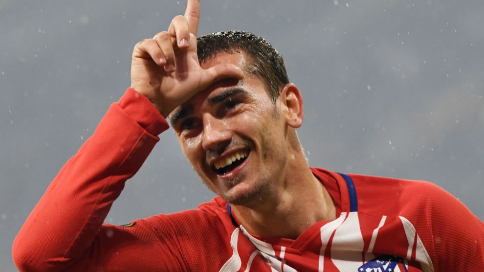 Griezmann celebra un gol con el Atlético de Madrid. (AFP)