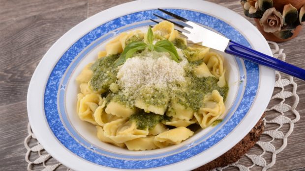 pasta en salsa verde