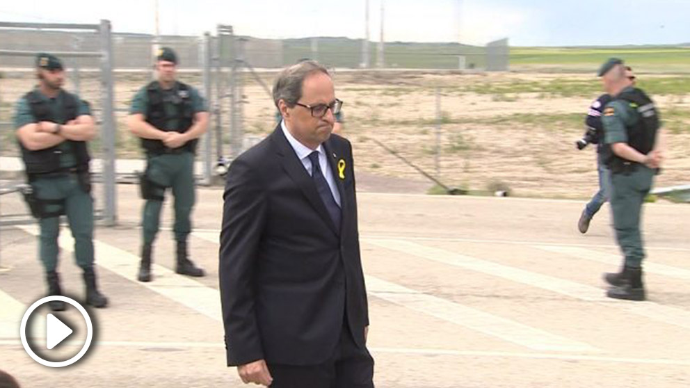 El president Quim Torra, a su salida de la cárcel de Estremera. (EP)