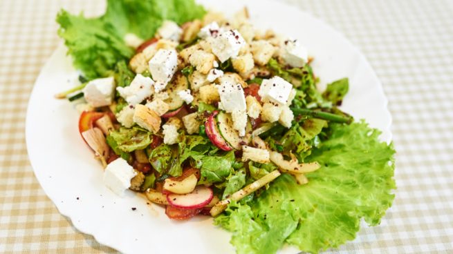 ensalada de melón y queso feta