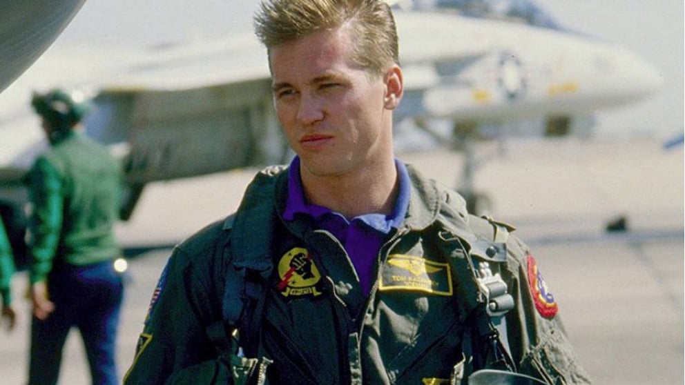 Val Kilmer en Top Gun, estrenada en 1986