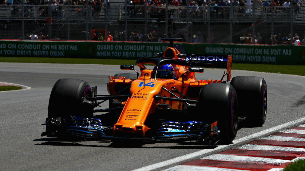 Fernando Alonso tuvo que abandonar por problemas mecánicos el GP de Canadá. (Getty)