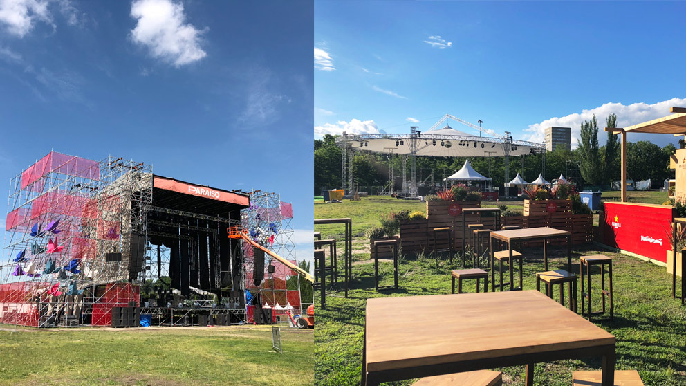 El festival Paraíso ya tiene montadas las distintas áreas en las que se organizará el festival.