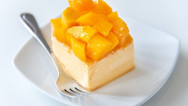 tarta de queso y mango