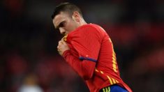 Iago Aspas celebra un gol con la Selección (EFE).
