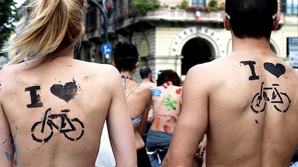 Marcha ciclo nudista Madrid.