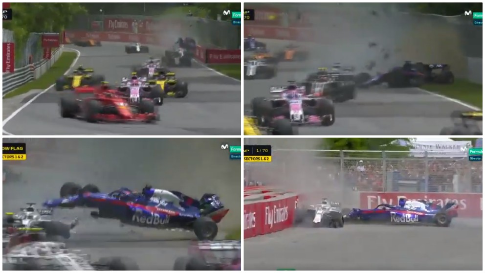 Así ha sido el espectacular accidente en el GP de Canadá de Fórmula 1. (MovistarF1)