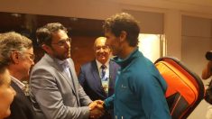 El ministro de cultura y deporte, Màxim Huerta felicita a Rafa Nadal. (Twitter CSD)