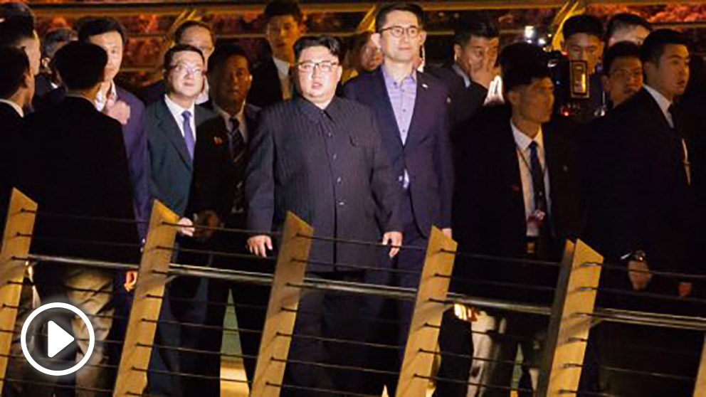 Kim Jong Un en Singapur (AFP).
