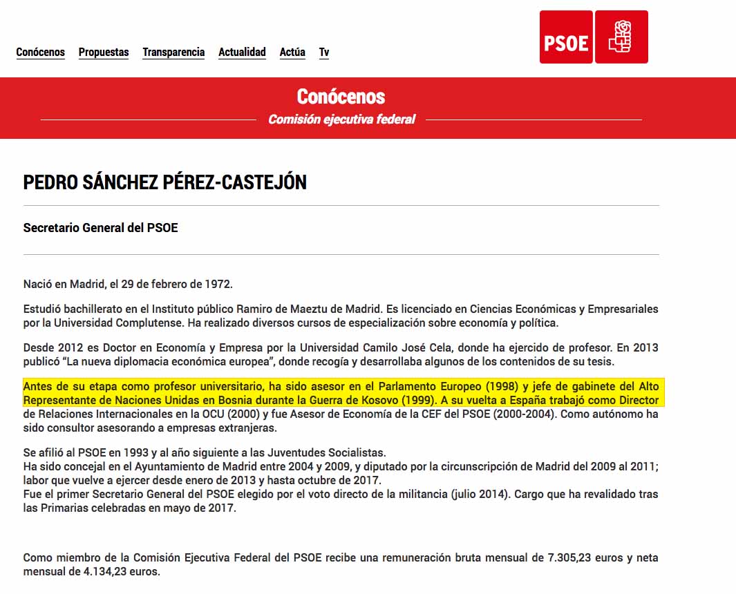 Sánchez también falseó su currículum: no tiene un máster del IESE ni fue jefe de gabinete en la ONU