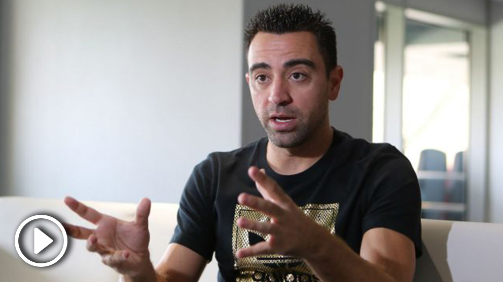 Xavi Hernández, durante una entrevista en Qatar. (AFP)
