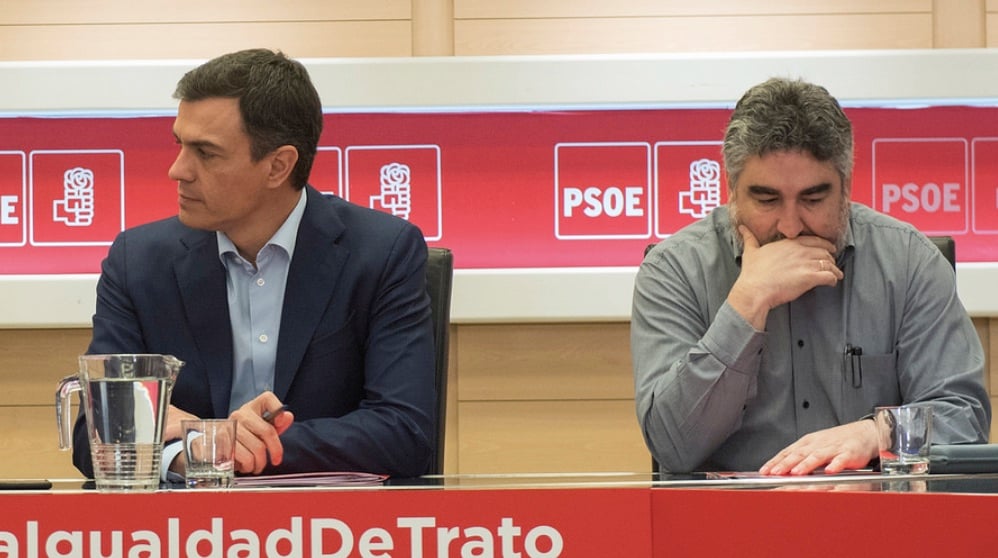 Pedro Sánchez y José Manuel Rodríguez Uribes. (Foto. PSOE)