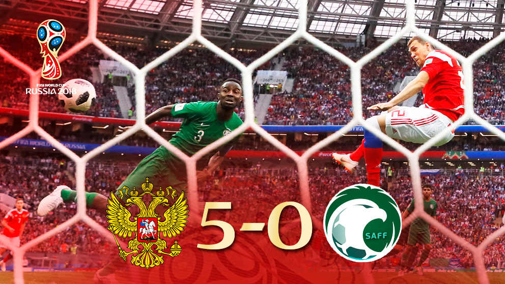 Rusia goleó a Arabia Saudí en el primer partido del Mundial.