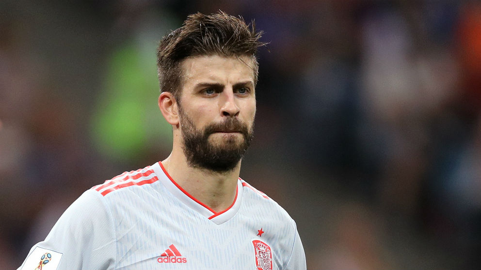 Gerard Piqué durante el Portugal – Español. (Getty)