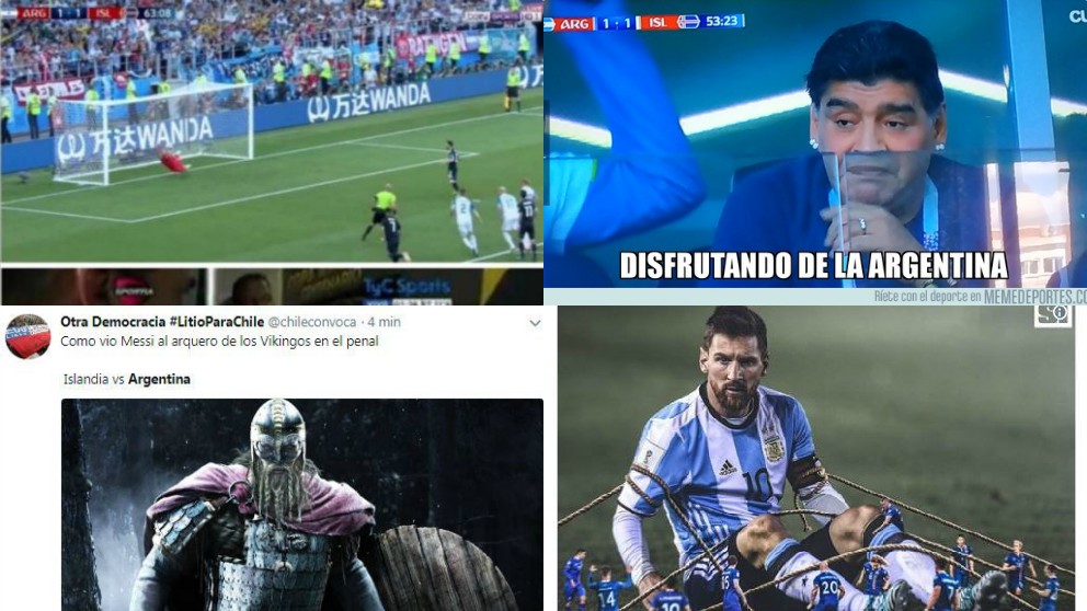 Los memes se mofan de Messi por fallar un penalti y del pinchazo de Argentina.