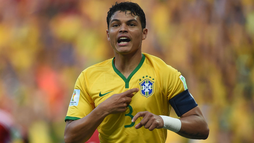 Thiago Silva, durante un partido con la selección de Brasil. (AFP)