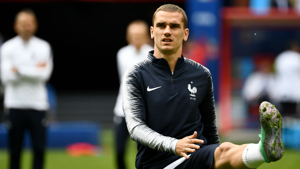Griezmann, en un entrenamiento de la selección de Francia. (AFP)