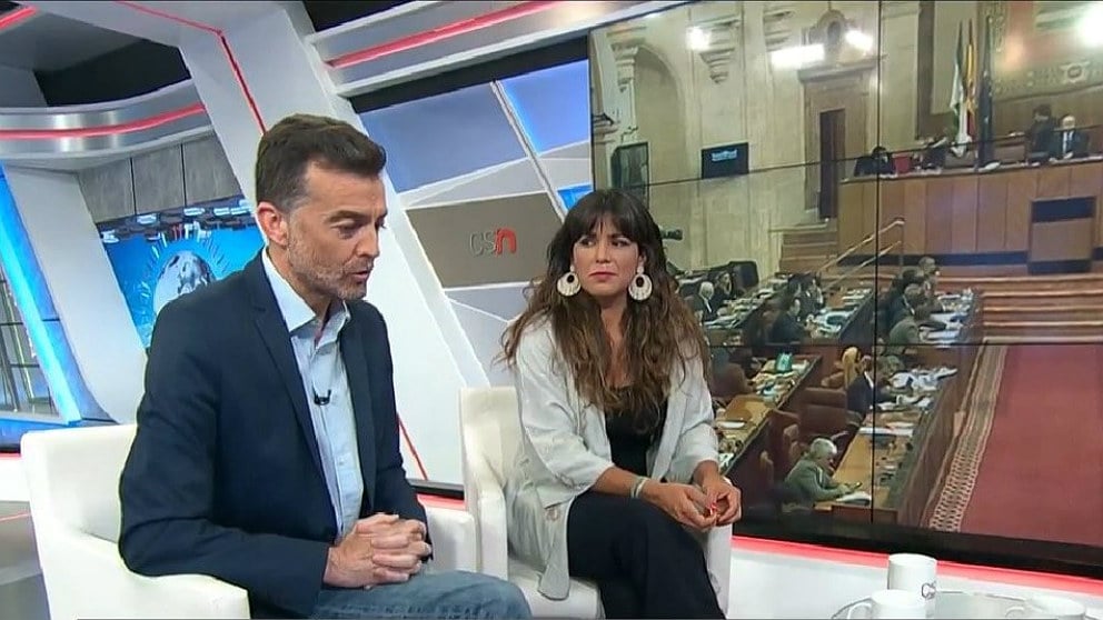 Anotonio Maíllo (IU) y Teresa Rodríguez (Podemos Andalucía), en una entrevista conjunta.