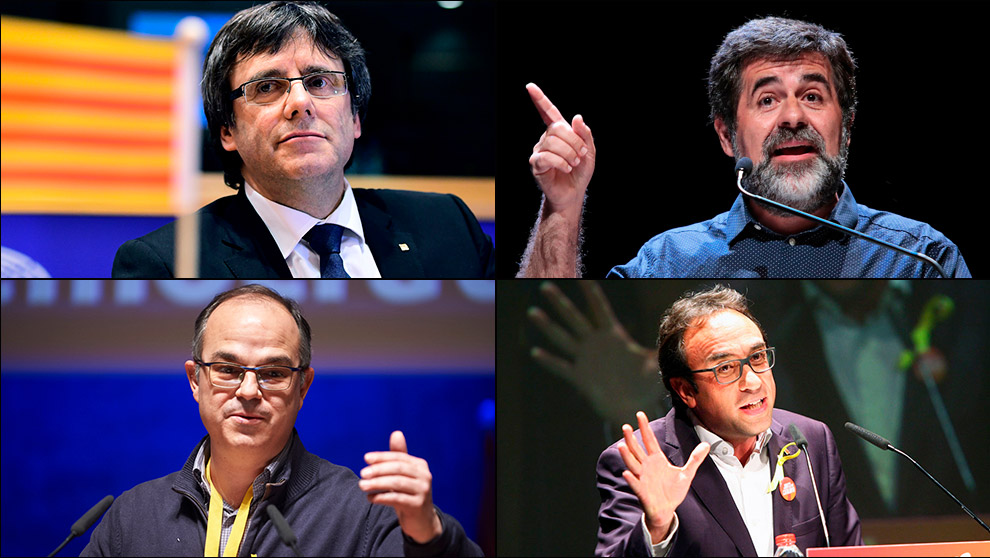 Carles Puigdemont, Jordi Sànchez, Jordi Turull y Josep Rull