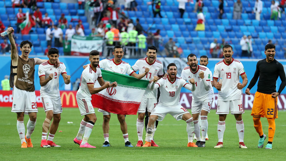 Los jugadores de Irán celebran su victoria ante Marruecos. | Mundial 2018