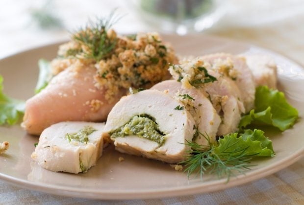 Receta de Pollo al pesto verde fácil de preparar