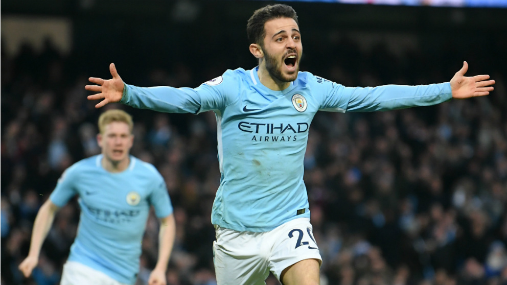 Bernardo Silva celebrando un gol con el Manchester City. (Getty) | Fichajes Real Madrid