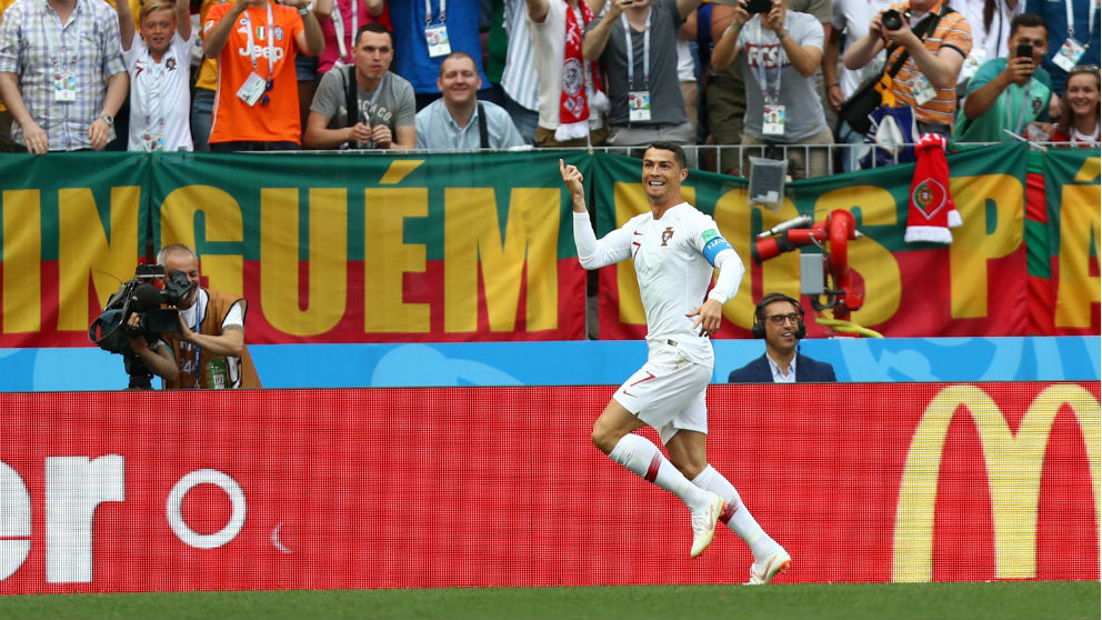 Cristiano Ronaldo volvió a marcar y ya lleva cuatro goles en el Mundial. (Getty)