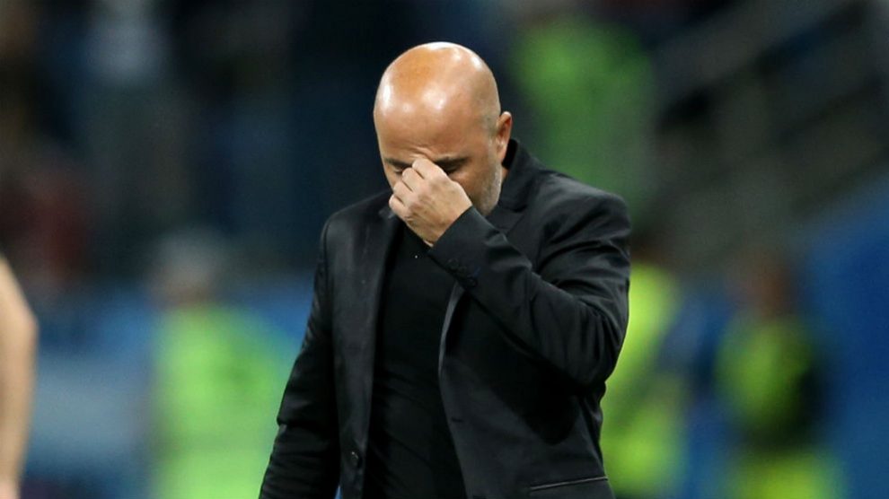 Jorge Sampaoli en el partido del Mundial 2018 contra Argentina (Getty) | Mundial 2018 | Argentina – Croacia