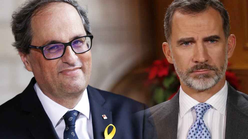 El presidente de la Generalitat, Quim Torra, y el Rey Felipe VI.