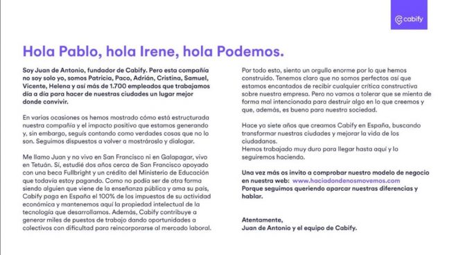 Cabify Podemos