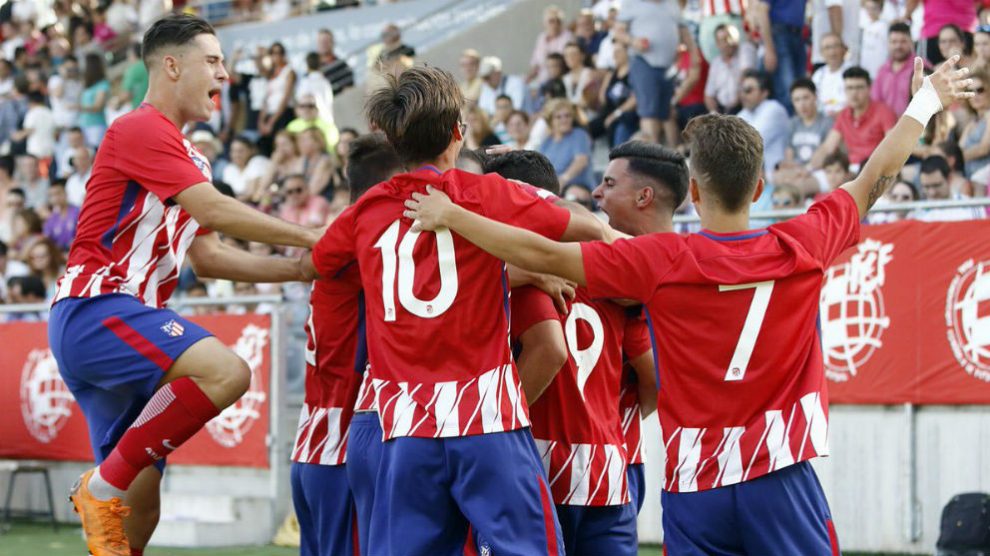 El Atlético juvenil celebra un gol en la final de la Copa del Rey. (Atlético de Madrid)