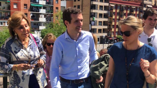 Pablo Casado, a su llegada a Ermua este domingo (Foto: @pablocasado_)