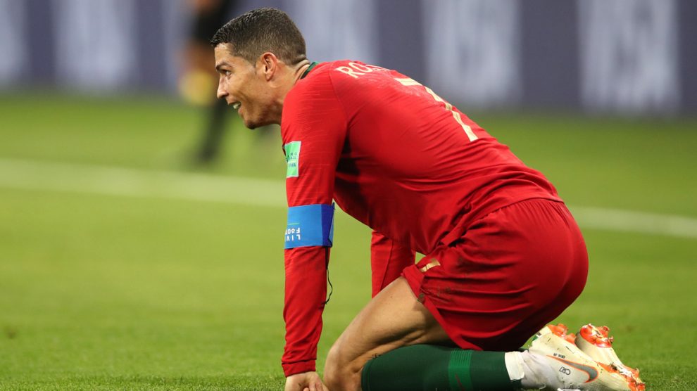 Cristiano se lamenta en un lance del partido (Getty).