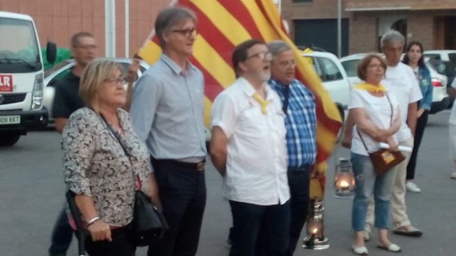 El secretario nacional del PSC, Sergi Vilamala, en la 'Flama del Canigó' en las Masías de Voltregà (Barcelona).