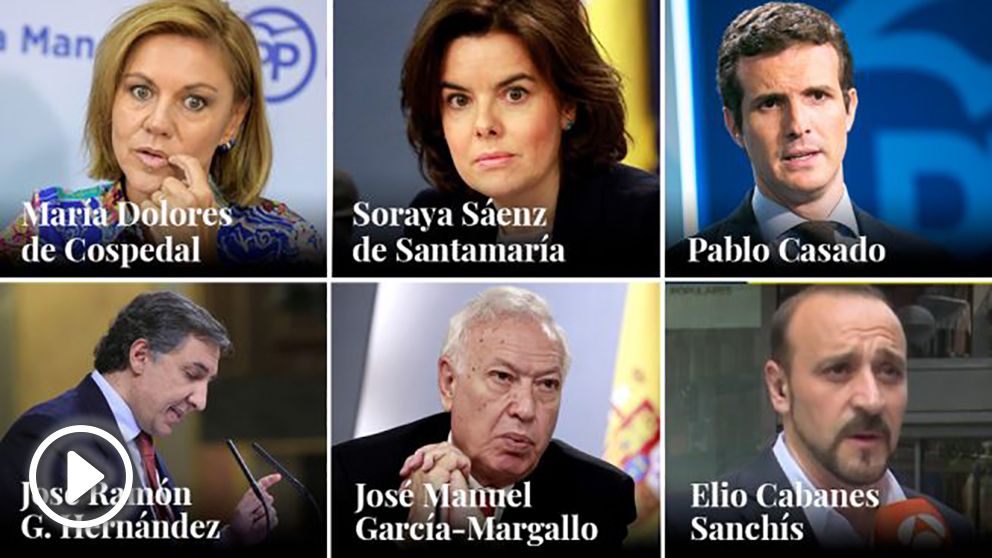 Los seis candidatos a la presidencia del PP.