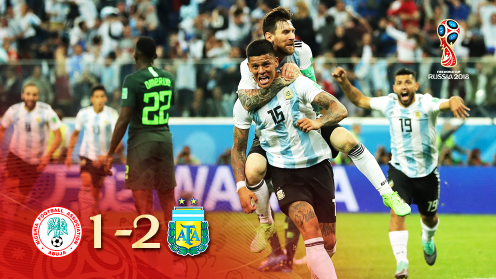 Argentina se clasificó para octavos gracias a un gol de Rojo en los últimos minutos.