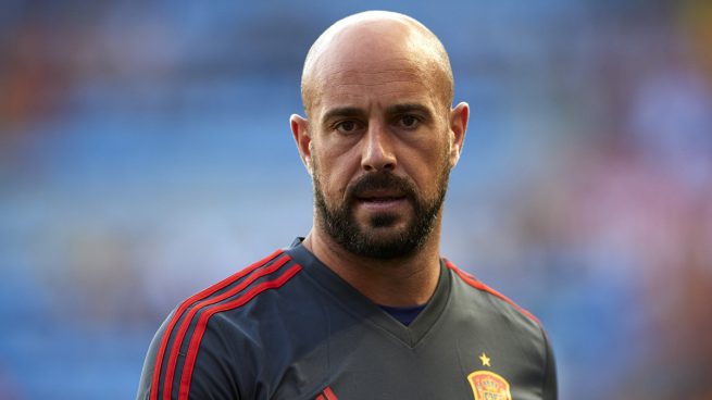 Reina, en un entrenamiento reciente de la Selección (Getty).