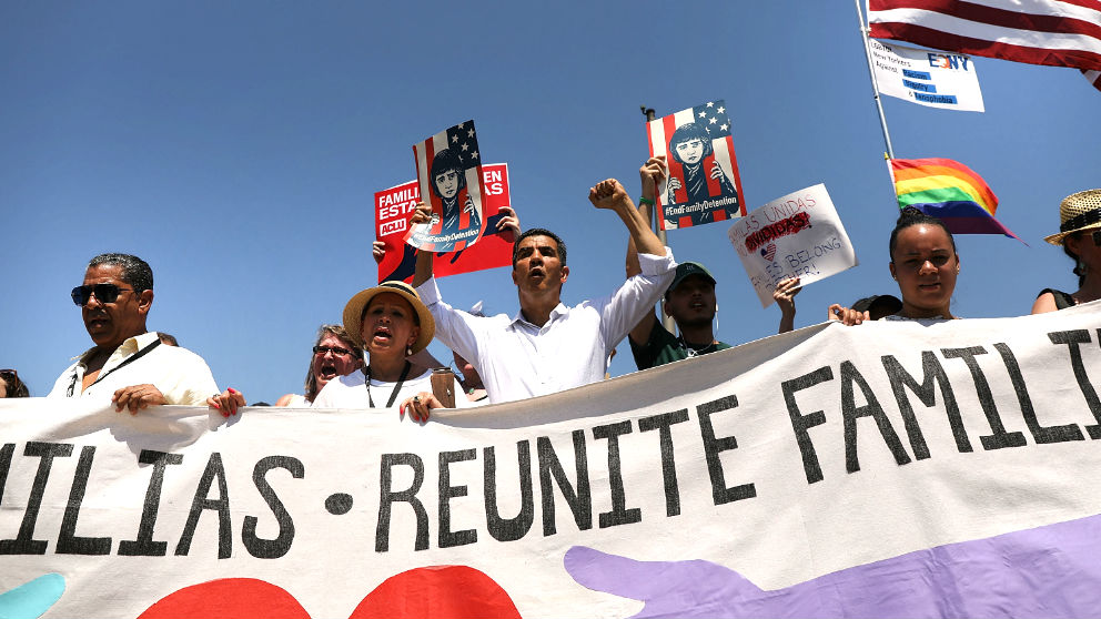 Manifestación en Nueva York contra la separación de las familias inmigrantes (Foto: AFP).