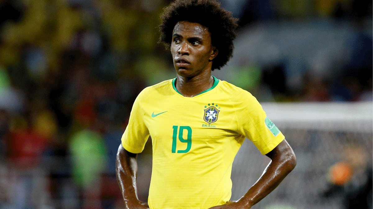 Willian, jugador del Chelsea, durante uno de los partidos de Brasil en este Mundial 2018-(Getty)