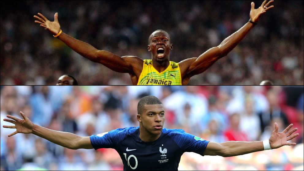 Usain Bolt y Kylian Mbappé.