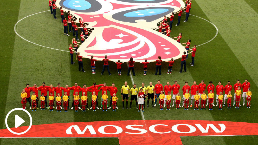 Himno de España ante Rusia. (Getty)