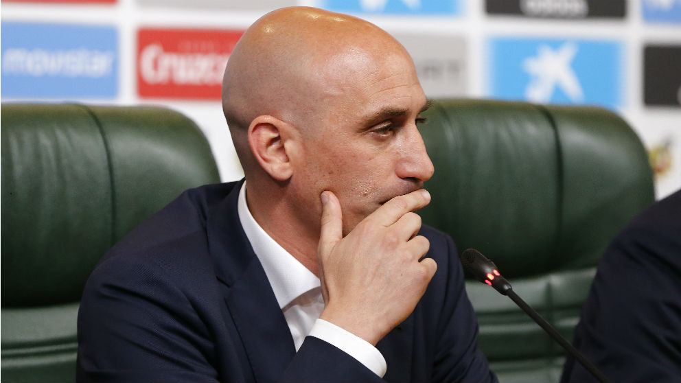 Luis Rubiales, durante una rueda de prensa. (Getty)