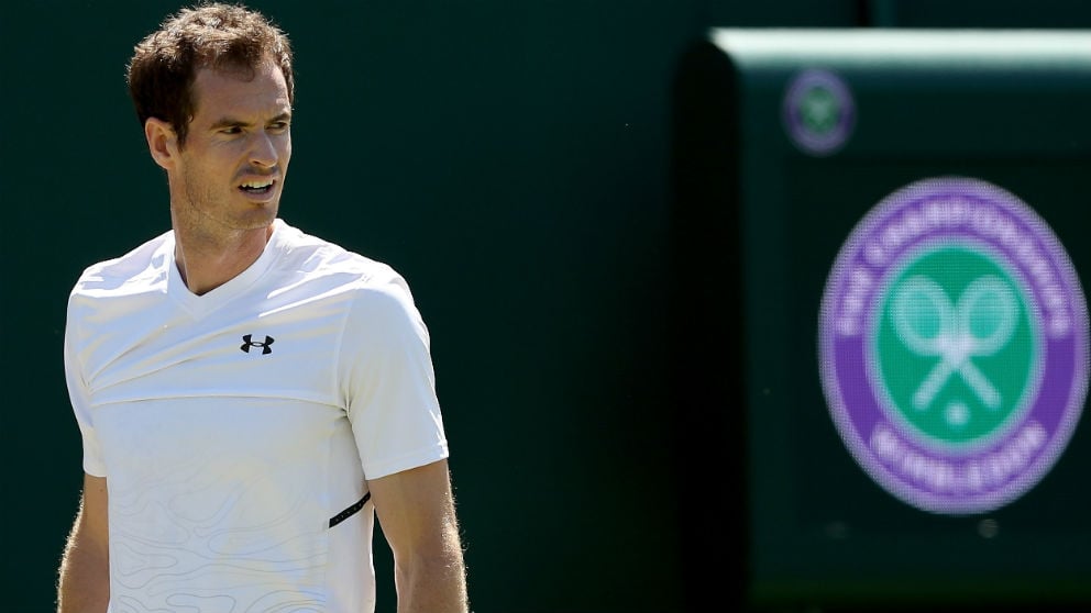 Andy Murray durante un entrenamiento en Wimbledon. (Getty)