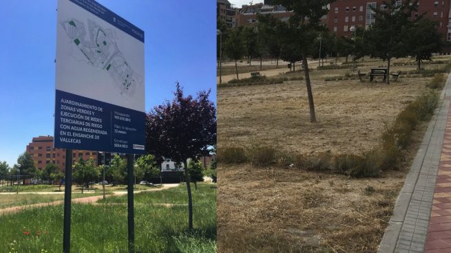 Carmena gasta 1 millón de euros en una zona verde que se ha secado en tres meses