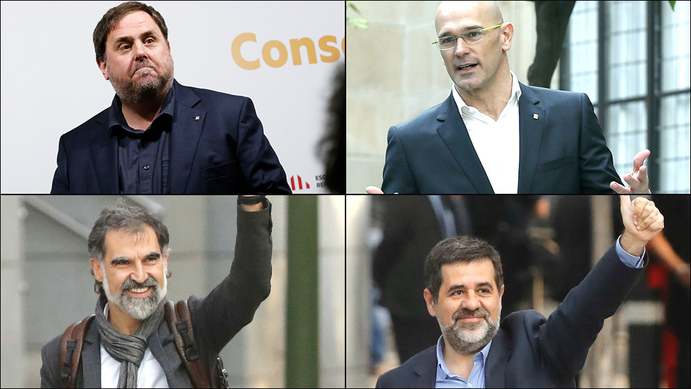 Oriol Junqueras, Raül Romeva, Jord Cuixart y Jordi Sànchez